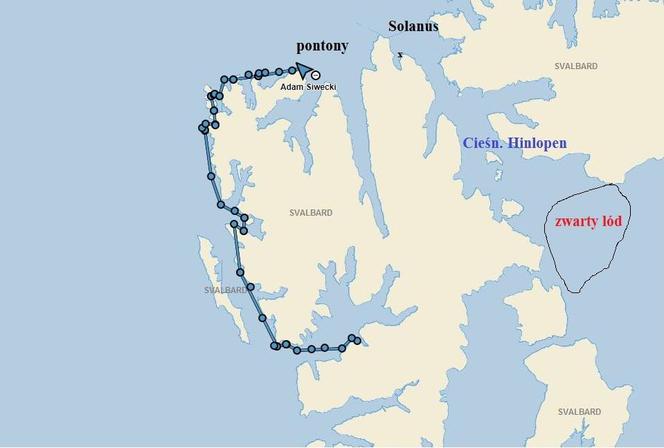 Bydgoski jacht Solanus ruszył na Spitsbergen - MAPA