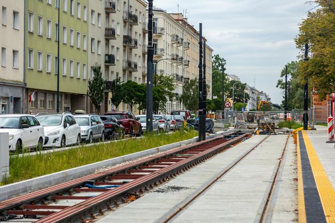 Budowa tramwaju na Rakowieckiej w Warszawie