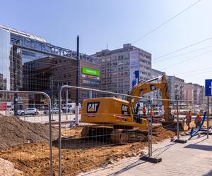 Budowa tramwaju na Rakowieckiej w Warszawie