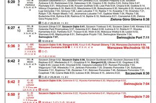 Rozkład jazdy dla stacji Szczecin Główny na zimę 2024/2025