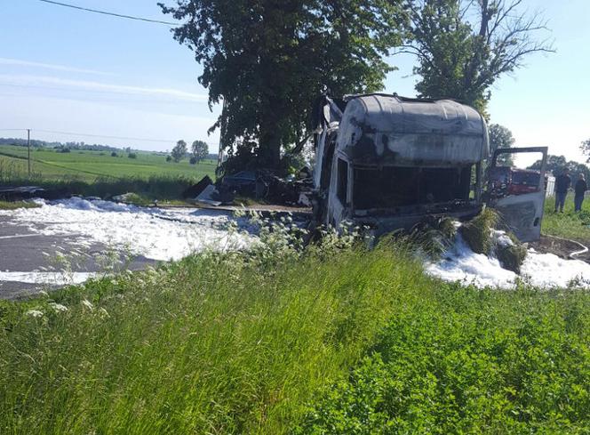 Ciężarówka przewożąca mrożonki doszczętnie spłonęła!