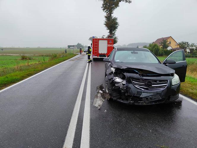 Zderzenie dwóch aut w Karolewie! Jedna osoba trafiła do szpitala [ZDJĘCIA]