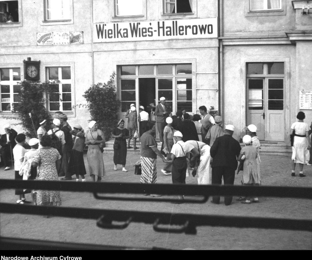 1933 rok Stacja kolejowa w Wielkiej Wsi-Hallerowo