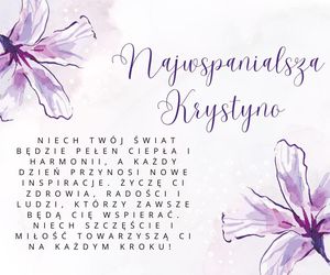 Kartka z życzeniami na imieniny Krystyny