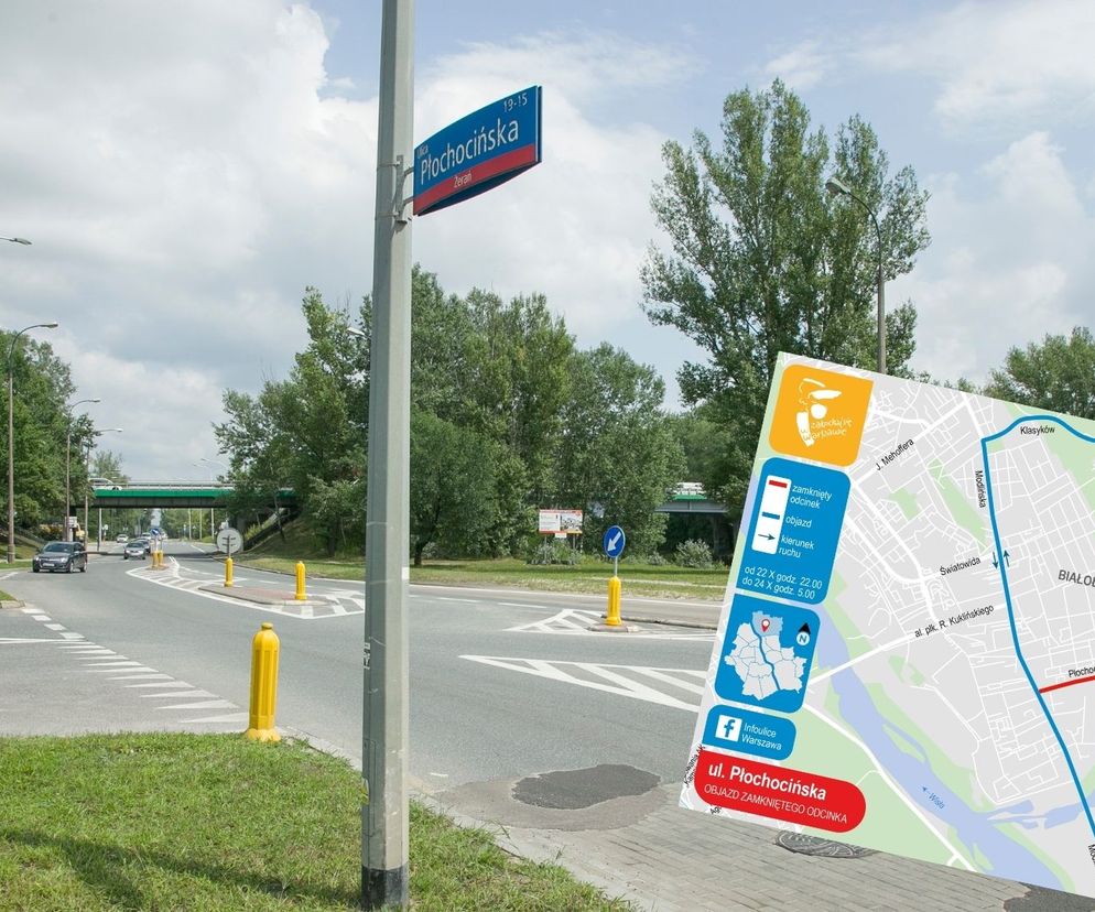 Płochocińska remont objazd