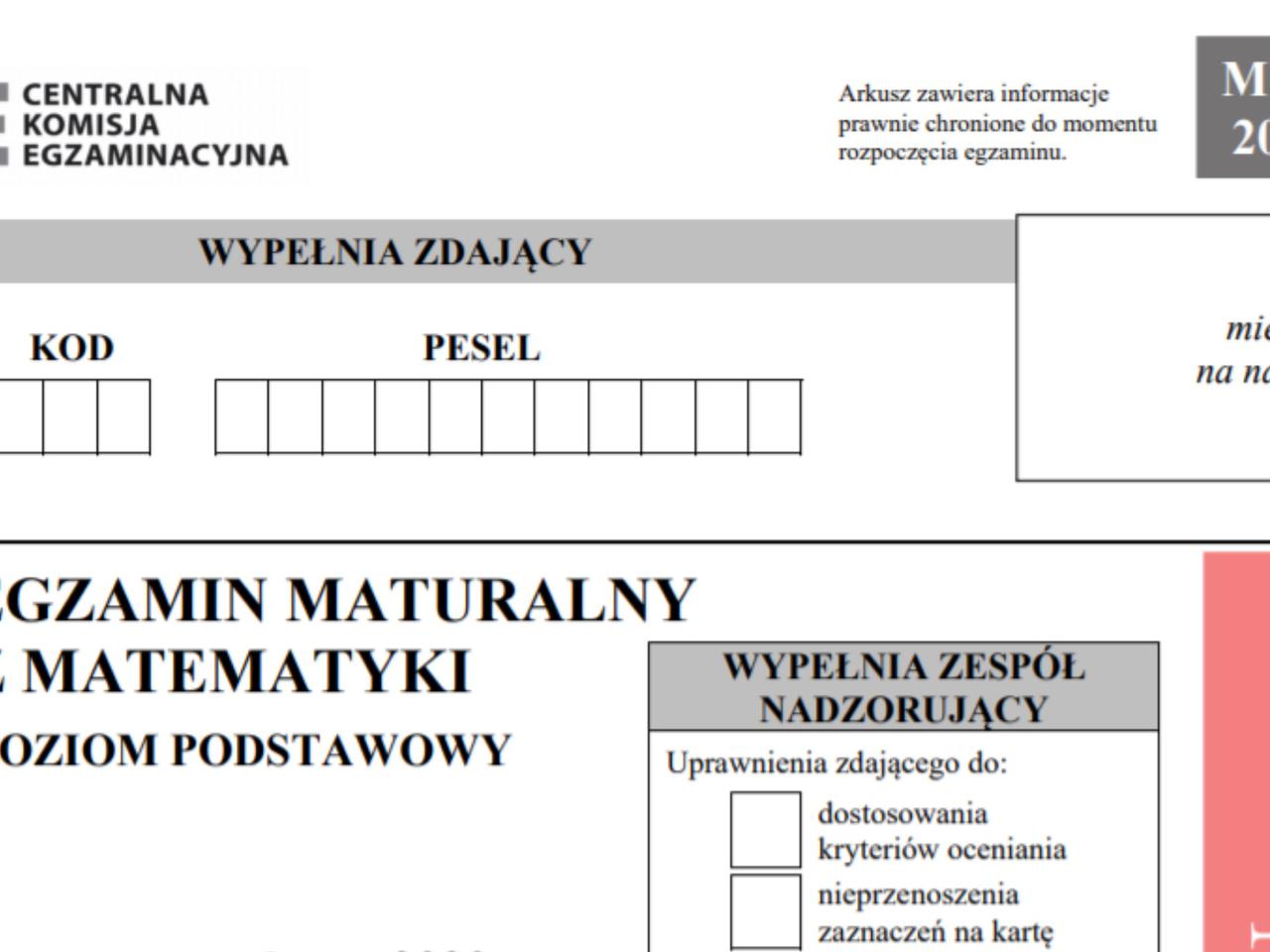Matura poprawkowa 2021: matematyka i polski. ARKUSZE CKE, ODPOWIEDZI, ZADANIA