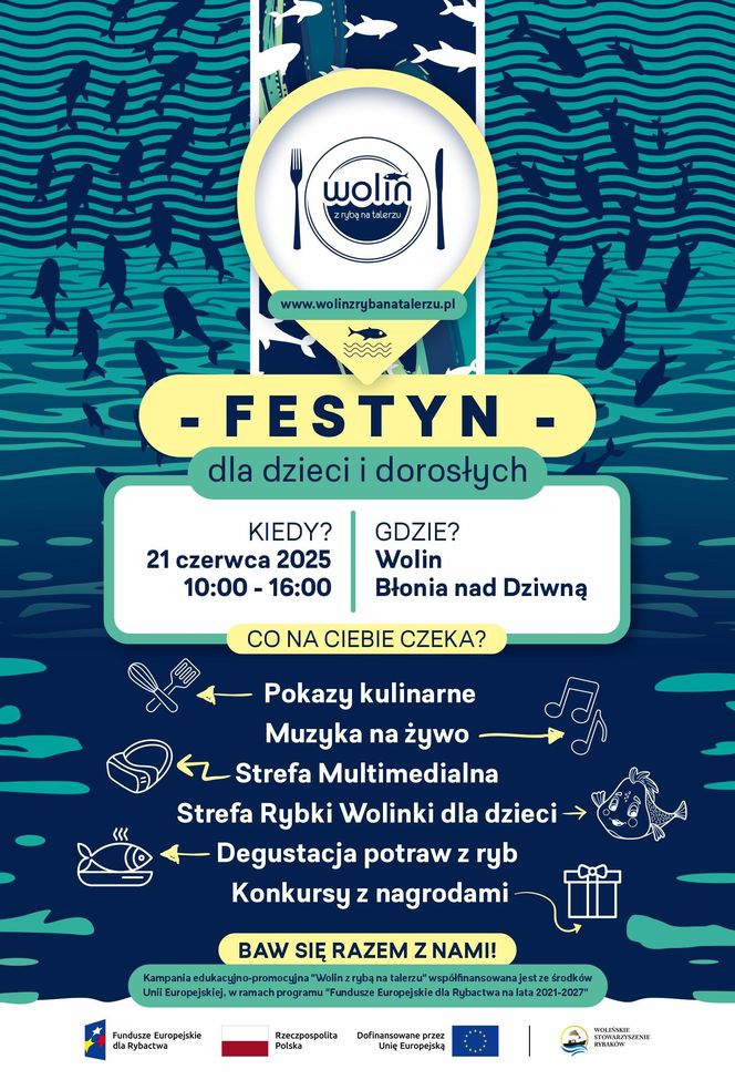 Wolin z rybą na talerzu
