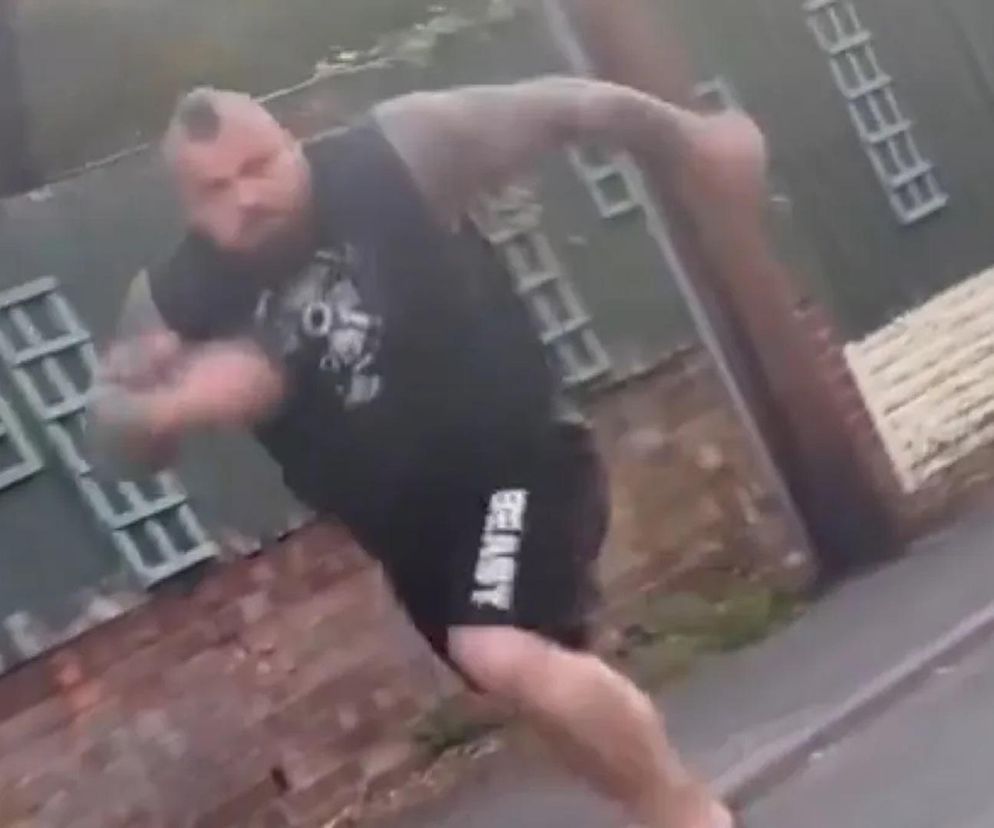 Eddie Hall w szale na ulicy