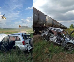 Młody kierowca wjechał pod pociąg towarowy. Wstrząsające wideo