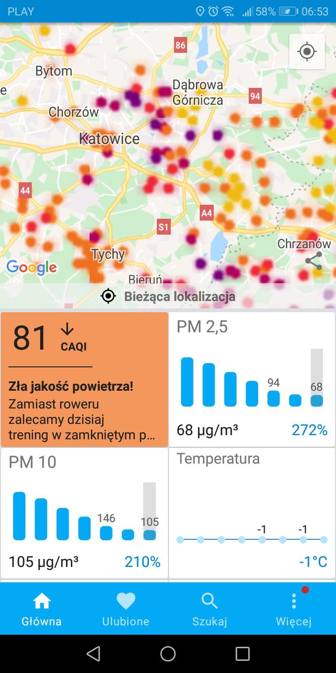 Smog w woj. śląskim - 17 stycznia