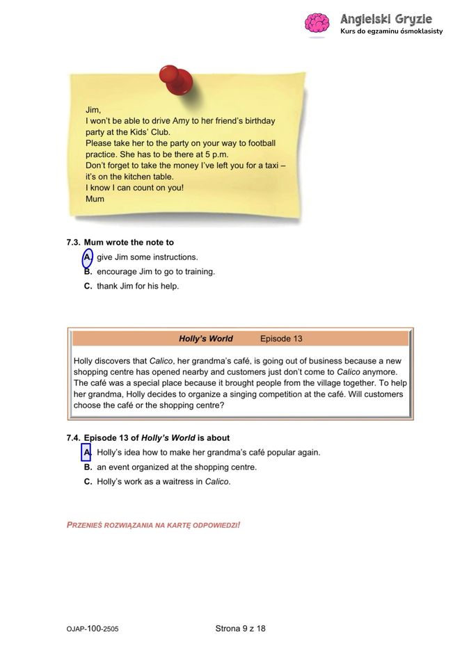 Egzamin ósmoklasisty język angielski 2025: wszystkie (sugerowane) ODPOWIEDZI i ARKUSZE CKE [15.05.2025] 