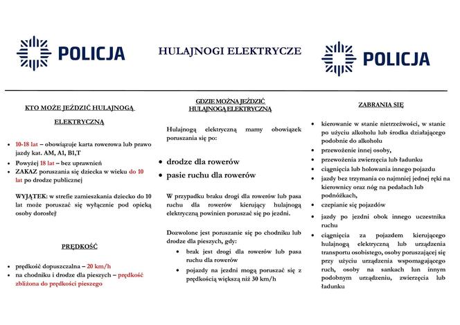 Policjanci z Braniewa pouczają, jak korzystać z hulajnóg elektrycznych