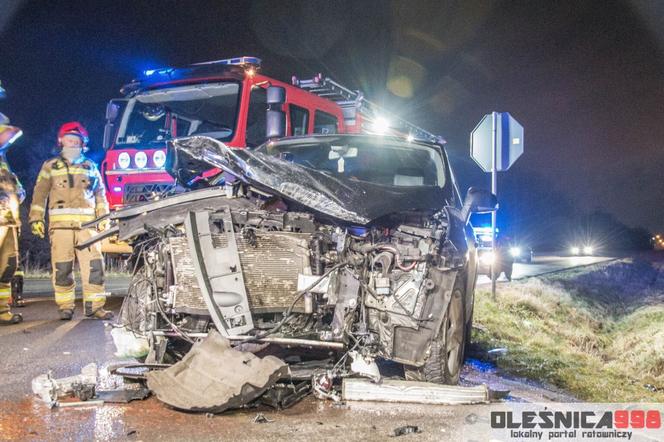 Groźny wypadek w Jenkowicach pod Oleśnicą