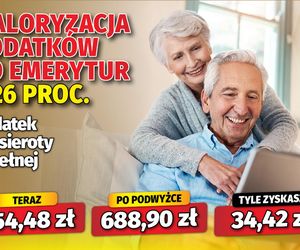 Waloryzacja dodatków do emerytur 5,26 proc.