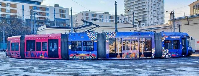 Świąteczny tramwaj w Warszawie 