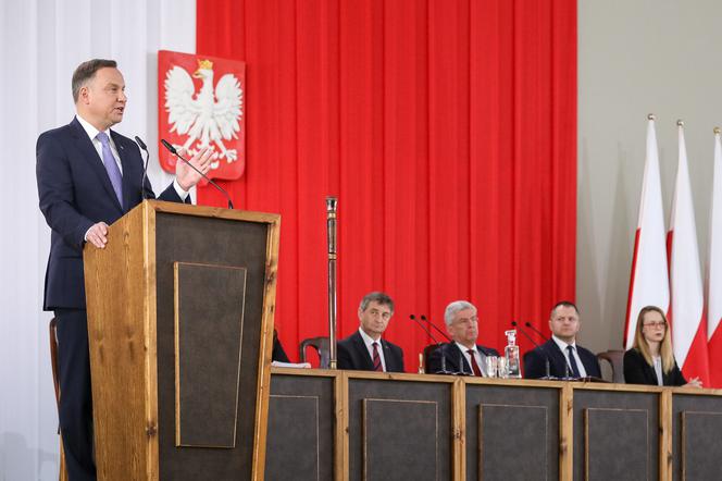 Prezydent Andrzej Duda przemawiał na Zgromadzeniu Narodowym z okazji 550-lecia polskiego parlamentaryzmu