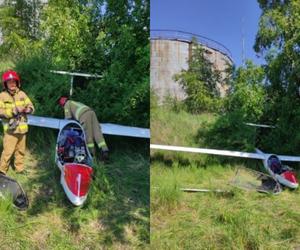 Awaryjne lądowanie szybowca w Białymstoku. Pilot zabrany do szpitala