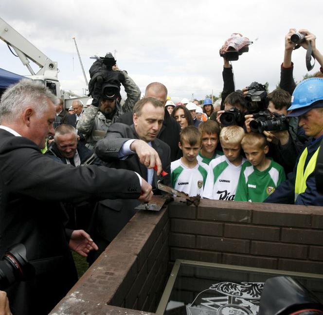 Uroczystość wmurowania kamienia węgielnego pod stadion we Wrocławiu