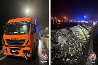 Niecodzienny wypadek w Kujawsko-Pomorskiem. Tysiące zniczy na autostradzie wywołały paraliż drogowy