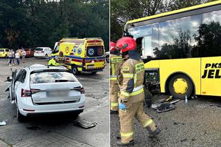 Wypadek autobusu w Karpaczu. Rodzina z dwojgiem dzieci leżała na ziemi. Z autokaru dobiegały krzyki [ZDJĘCIA]