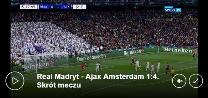 Skrót meczu Real Madryt - Ajax Amsterdam