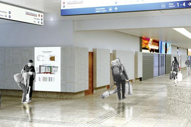 Nowy Dworzec Centralny - jasne i przyjazne przejścia podziemne oraz galerie