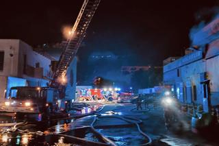 Pożar hal w Krakowie