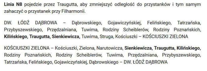 Trasy nocnych autobusów po zmianach