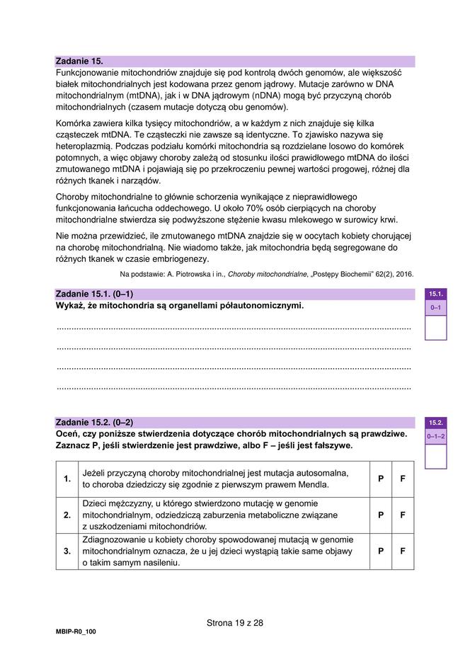 MATURA BIOLOGIA ROZSZERZONA FORMUŁA 2024