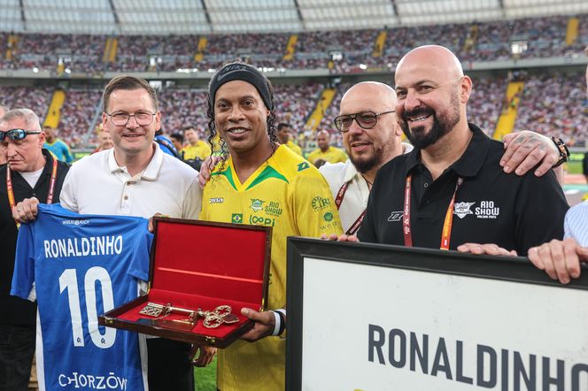 Ronaldinho na Stadionie Śląskim w meczu gwiazd Polska - Brazylia