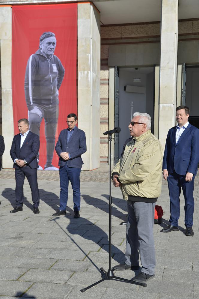 Premier Morawiecki na specjalnym meczu. Stadion Narodowy im. Kazimierza Górskiego