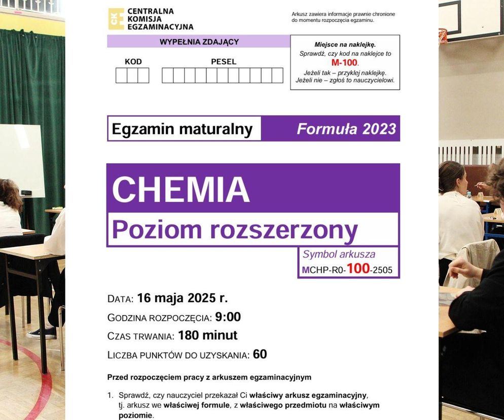 Matura chemia 2025: Zobacz ODPOWIEDZI i arkusz CKE w internecie. PDF do pobrania