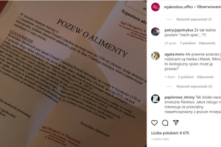 M jak miłość. Komentarze widzów w poście na Instagramie 