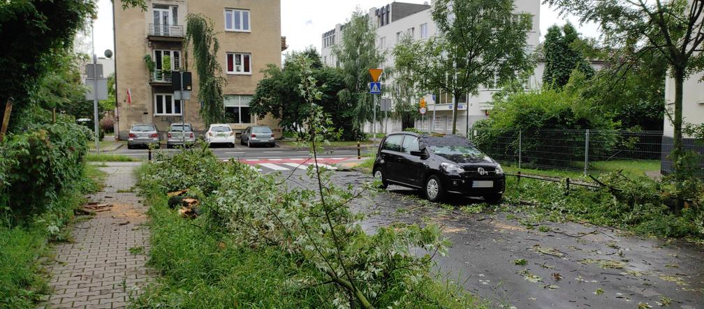 Koszmarne skutki burzy w Warszawie. Ulice popłynęły, drzewa łamały się jak zapałki