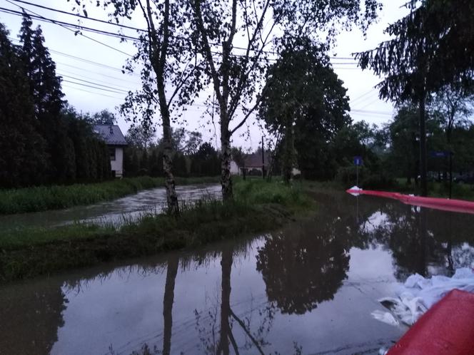 Powódź w krakowskim Bieżanowie: zalane posesje, nieprzejezdne drogi. Walka z żywiołem trwa
