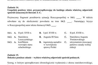 Próbny egzamin gimnazjalny - Historia i WOS