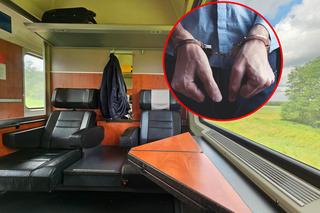 Zasnął w pociągu, obudził się z bolącą pupą. 27-latek aresztowany, pociąg stanął