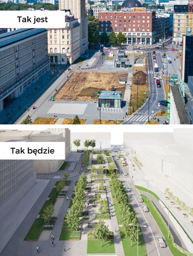 Zielona oaza na placu Powstańców Warszawy