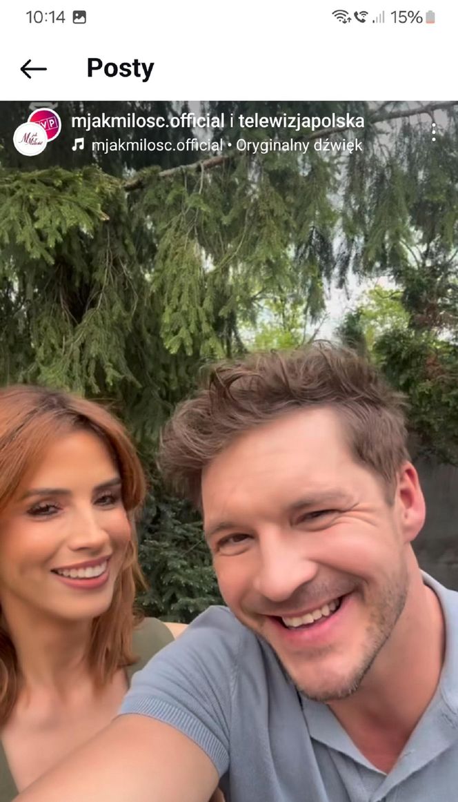 M jak miłość nowy sezon. Kama (Michalina Sosna), Marcin (Mikołaj Roznerski) na planie