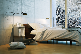 Zimowa sypialnia w stylu skandynawskim
