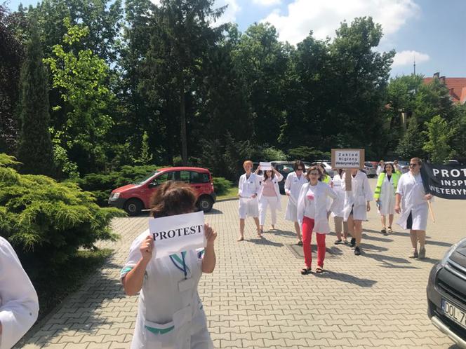 Protest pracowników Inspekcji Weterynaryjnej we Wrocławiu
