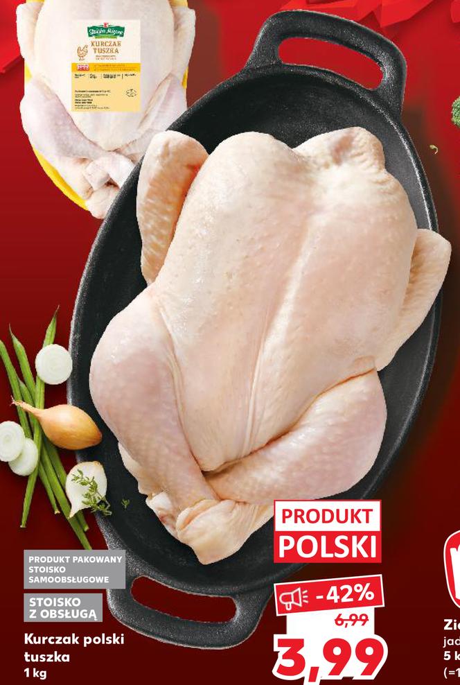 Polski kurczak, tuszka 3,99 zł/ 1 kg 