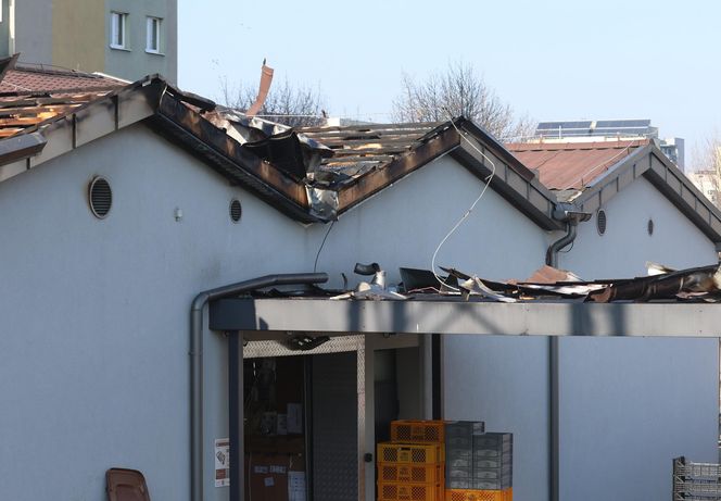 Pożar biedronki w Katowicach