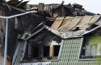Blok przy ul. Powstańców w Ząbkach po pożarze