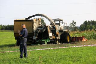 Wysięgnik sieczkarni do kukurydzy zahaczył o linię średniego napięcia