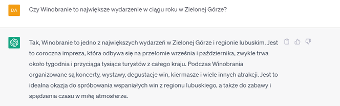 ChatGPT opowiedział o wadach i zaletach Zielonej Góry