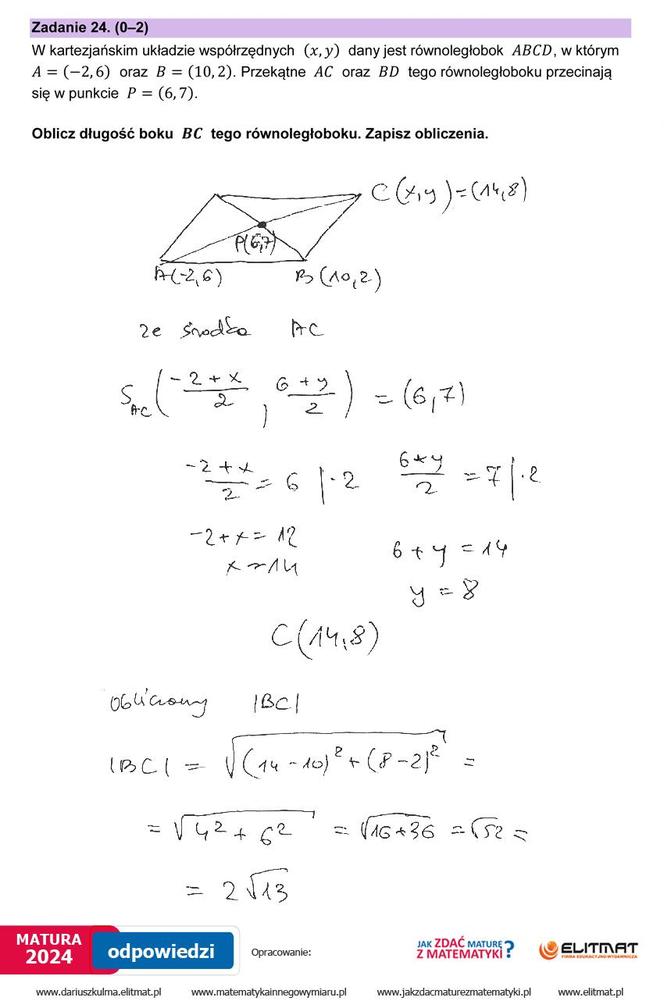 Matura 2024: matematyka. Arkusze CKE i odpowiedzi. Poziom podstawowy [Formuła 2023]