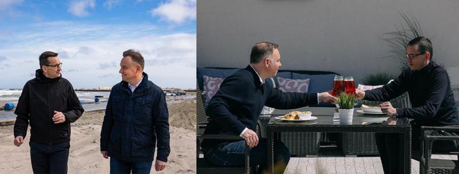 Premier Mateusz Morawiecki i Prezydent Andrzej Duda na piwie, na Mierzei Wiślanej   
