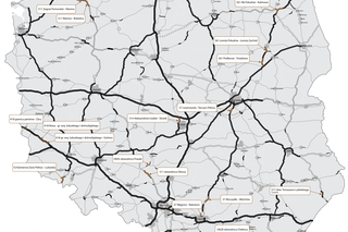 Mapa odcinków planowanych do oddania w 2023 roku