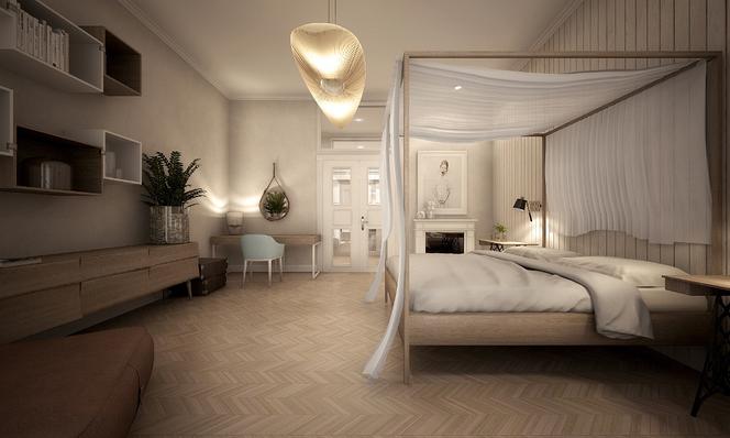 Projekt sypialni nowoczesnej - wizualizacje